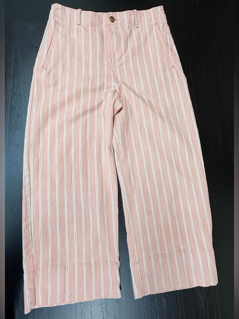 Talbot’s Pink and White Striped High Rise Wide-Leg Pants